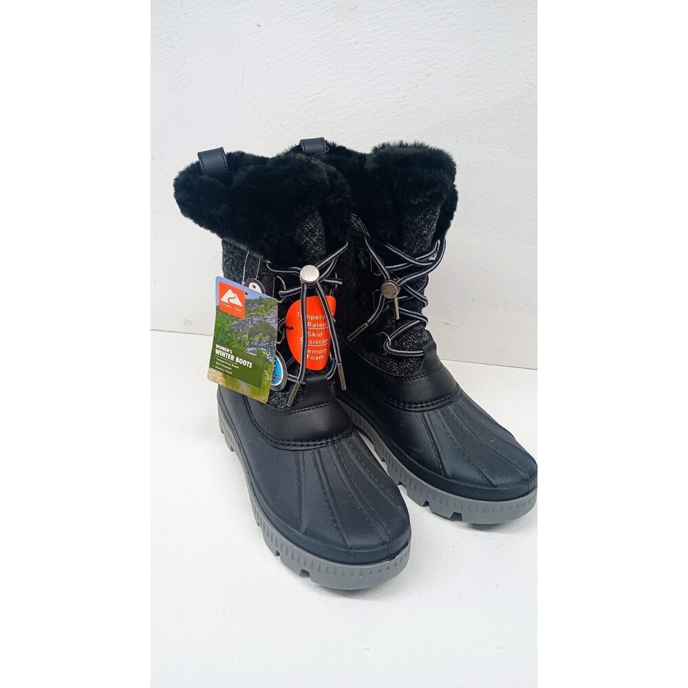 Ozark Trail Womens Winter Boots Lace-up Black Size 7 Black - Picture 1 of 8